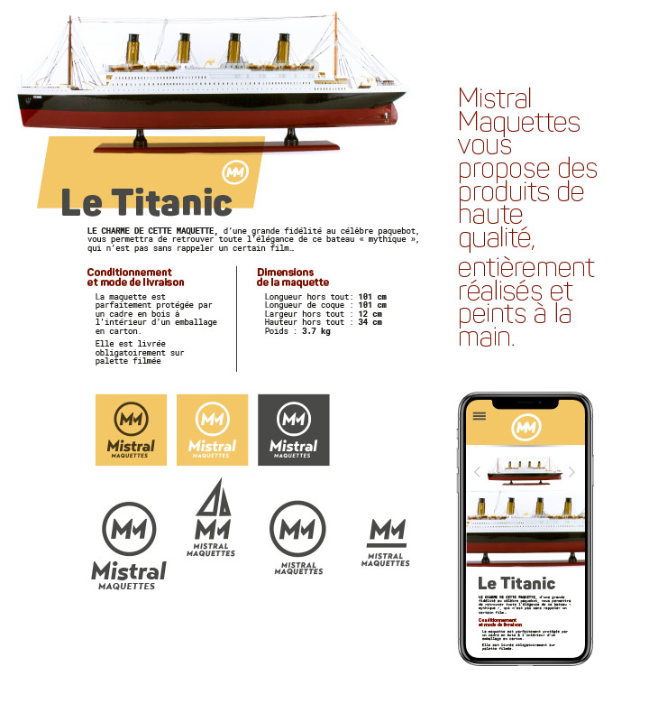 Recherches identité visuelle Mistral Maquettes