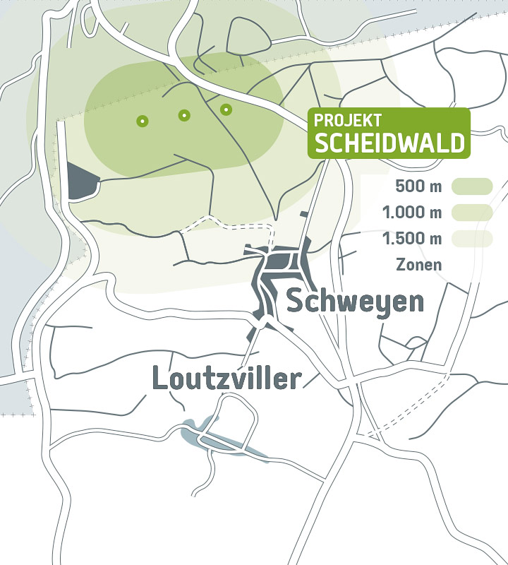 Carte d’implantation projet éolien de Schweyen
