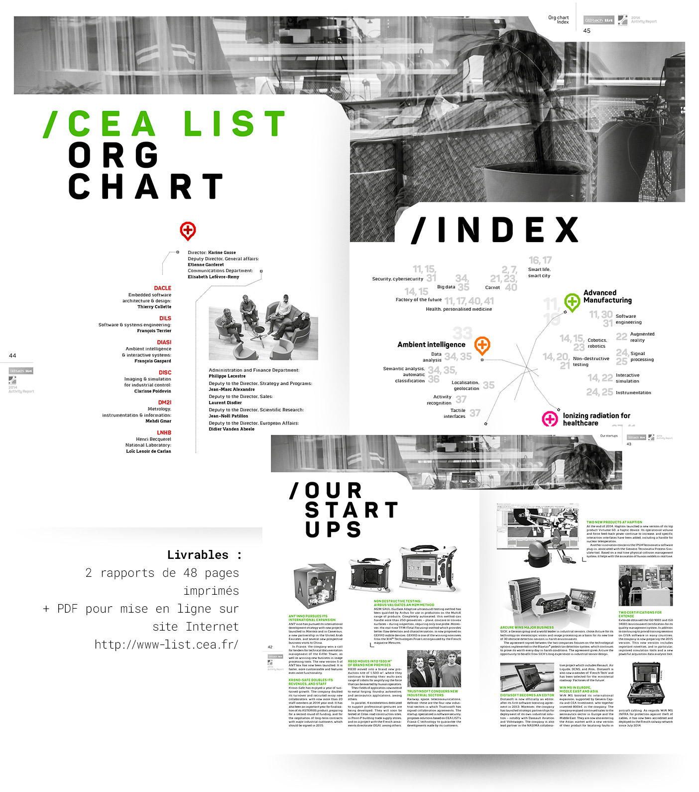 Pages intérieures du rapport d'activité CEA List 2014 (version anglaise).